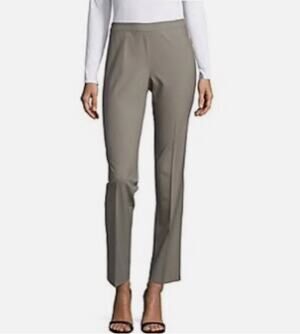 Lafayette 148 New York Womens 6 Greige Stanton Ankle Wool Pants Lightweight